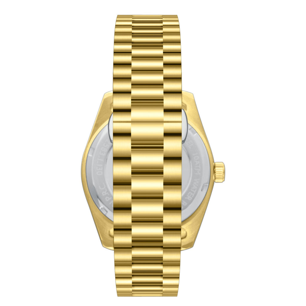 Slazenger Classic Day Date Window Sunray Silver Dial Gold Watch - SL.09.2583.1.130