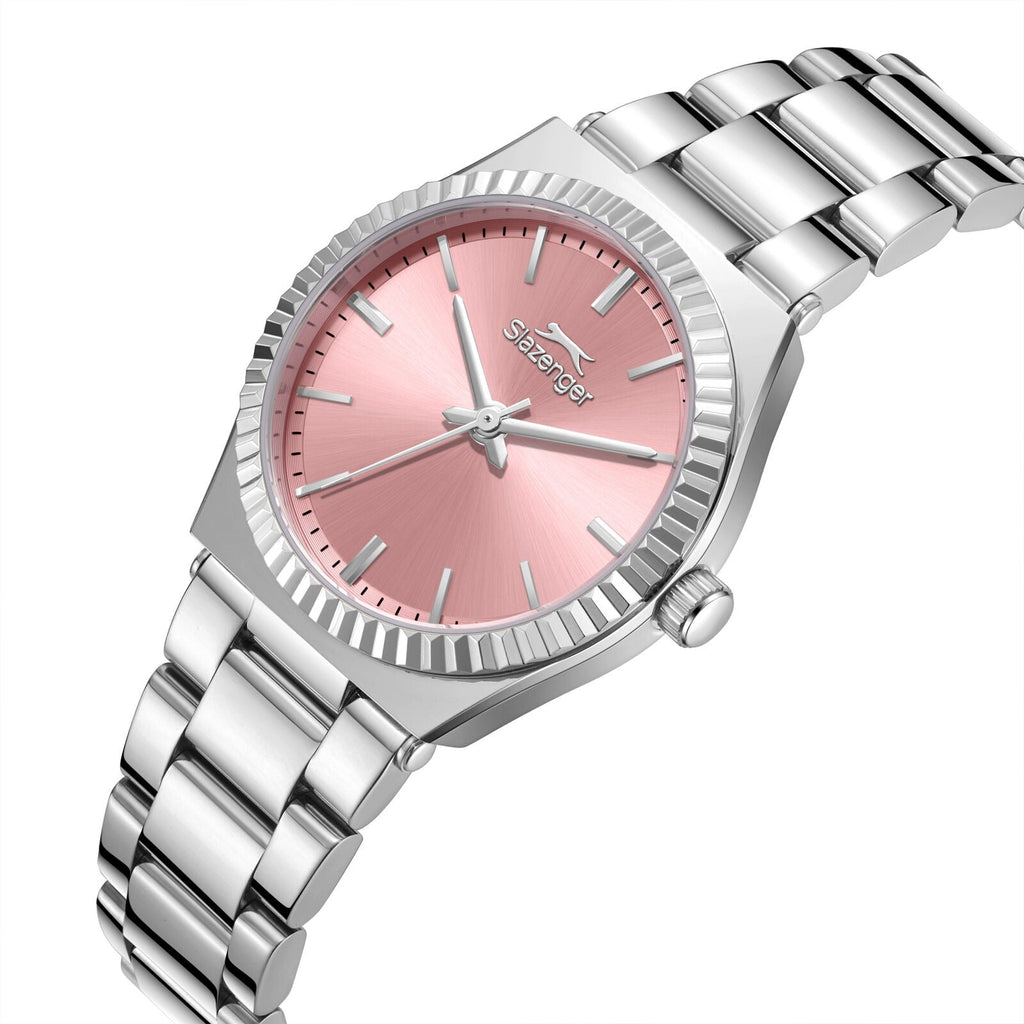 Slazenger Fashion Pink MOP Dial Silver Watch - SL.09.2589.3.380