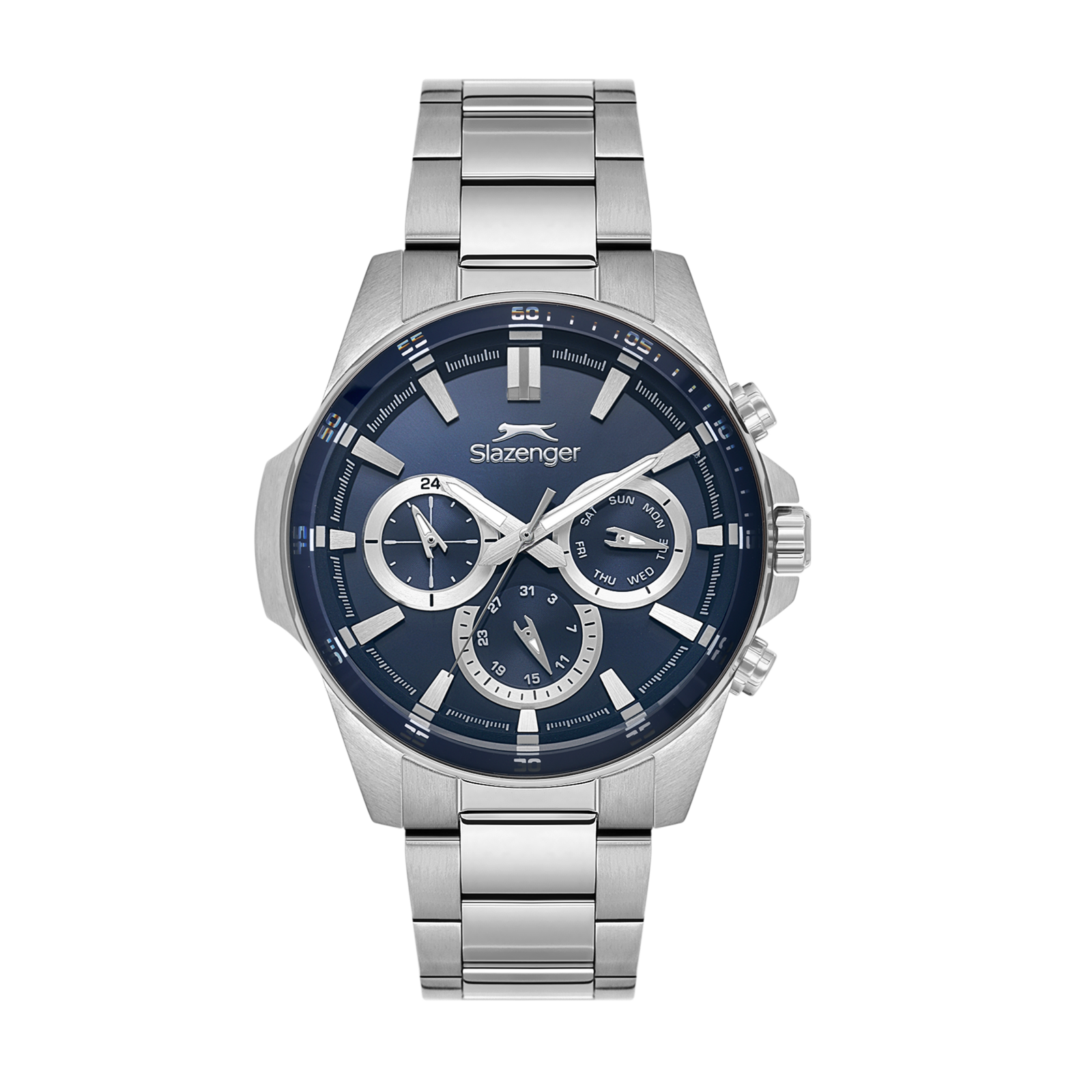 Slazenger Sporty Multifunction Blue Dial Silver Watch - SL.09.2456.2.03 Main image