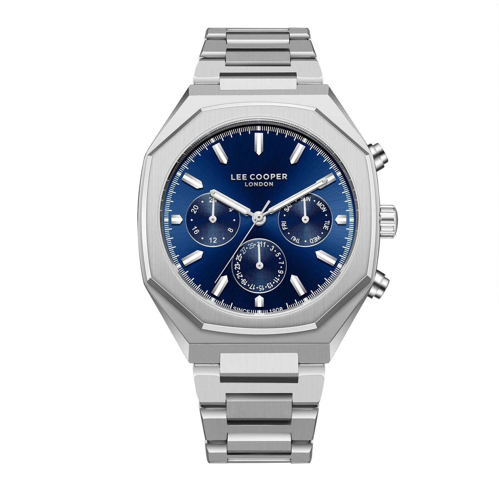 Lee Cooper Malo Multifunction Blue Dial Silver Watch - LC08045.390 Hoofdafbeelding