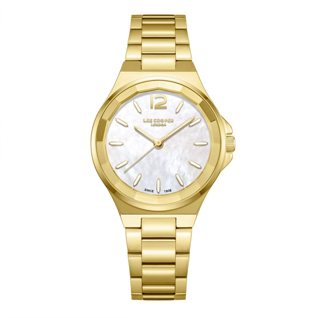 Lee Cooper Classic White MOP Dial Gold Watch - LC08286.120