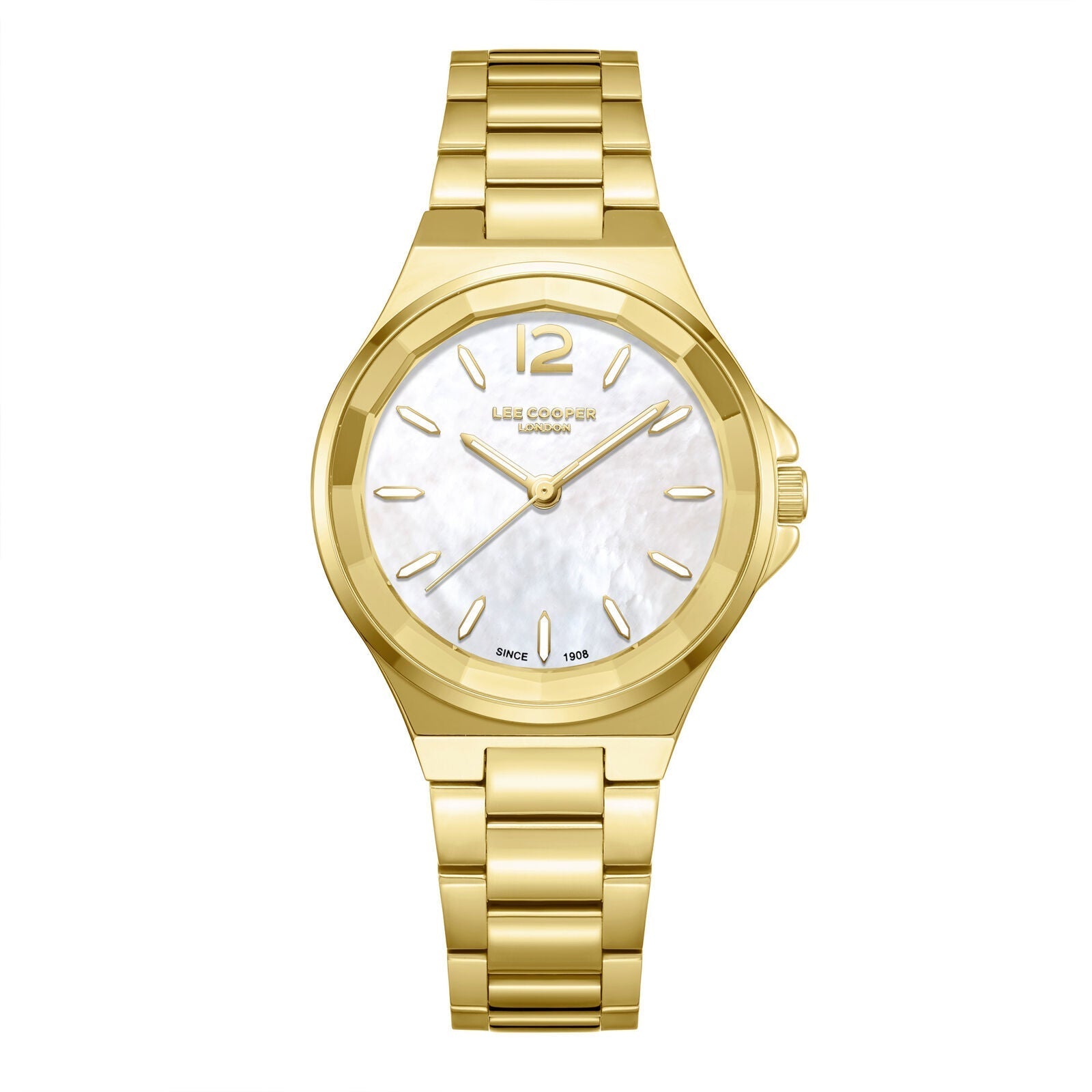 Lee Cooper Classic White MOP Dial Gold Watch - LC08286.120
