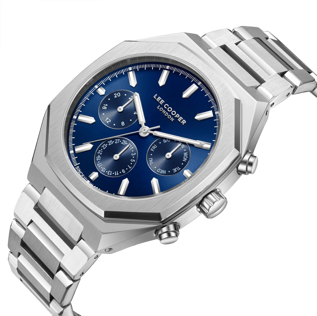 Lee Cooper Malo Multifunction Blue Dial Silver Watch - LC08045.390
