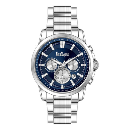 Lee Cooper Malo 43mm Blue Dial Silver-Tone Multifunction Unisex Watch LC08068.390