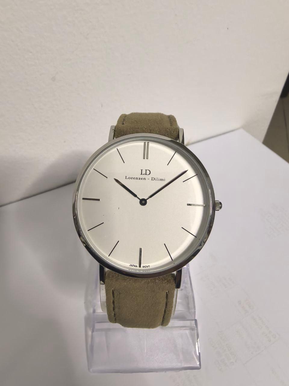 Lorenzen Dilimi Slim White Dial Beige Suede Strap Men's Watch (Pre-Owned) Secondary image