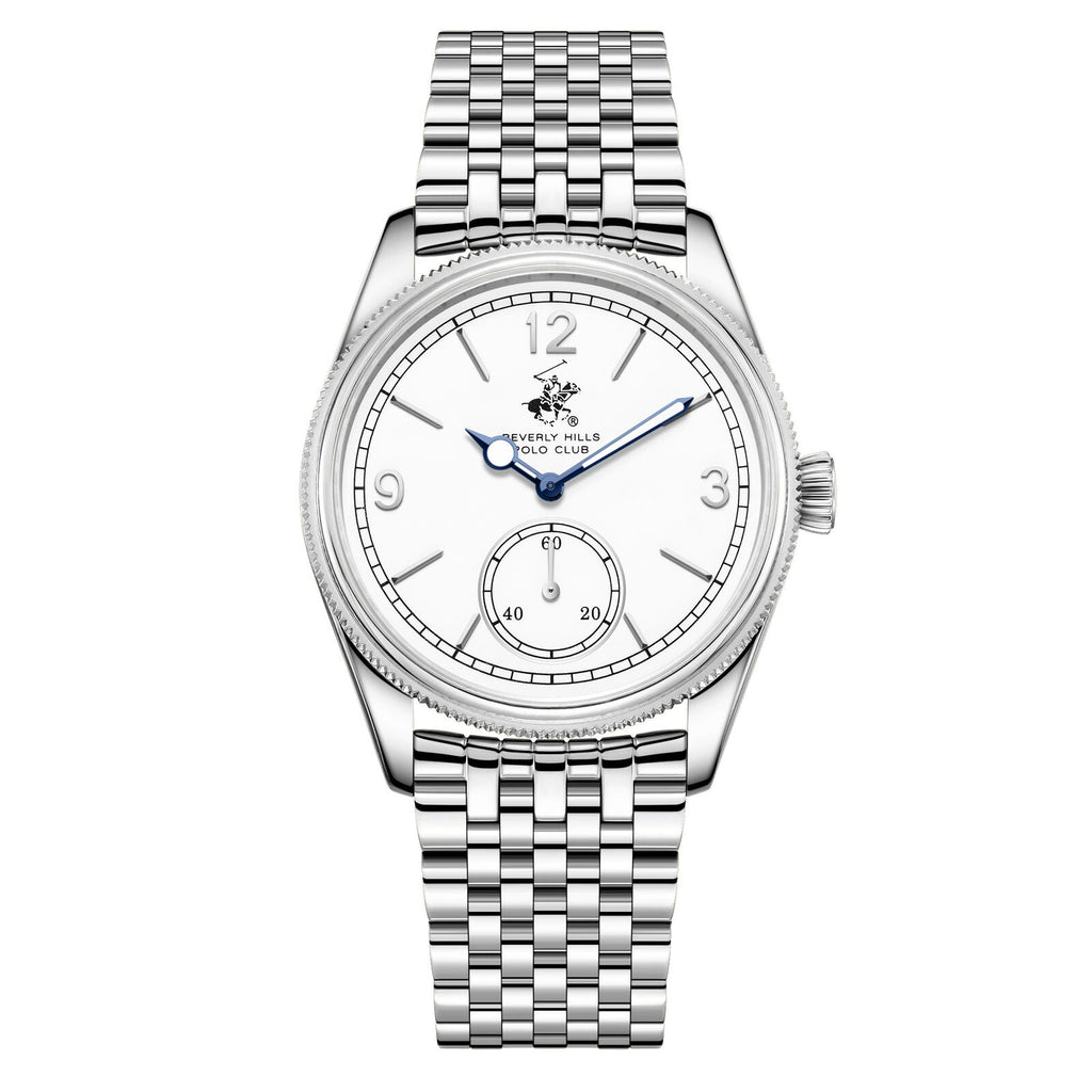 Beverly Hills Polo Club Blue Steel White Dial Silver Watch BP3890X.330