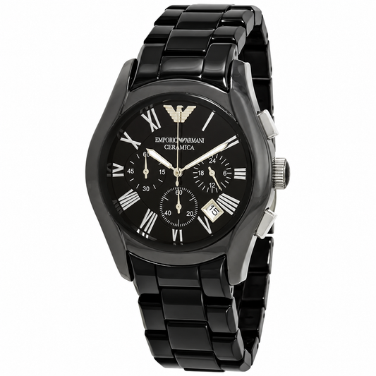 Emporio Armani 42mm Black Dial Black Ceramic Chronograph Men's Watch AR1400