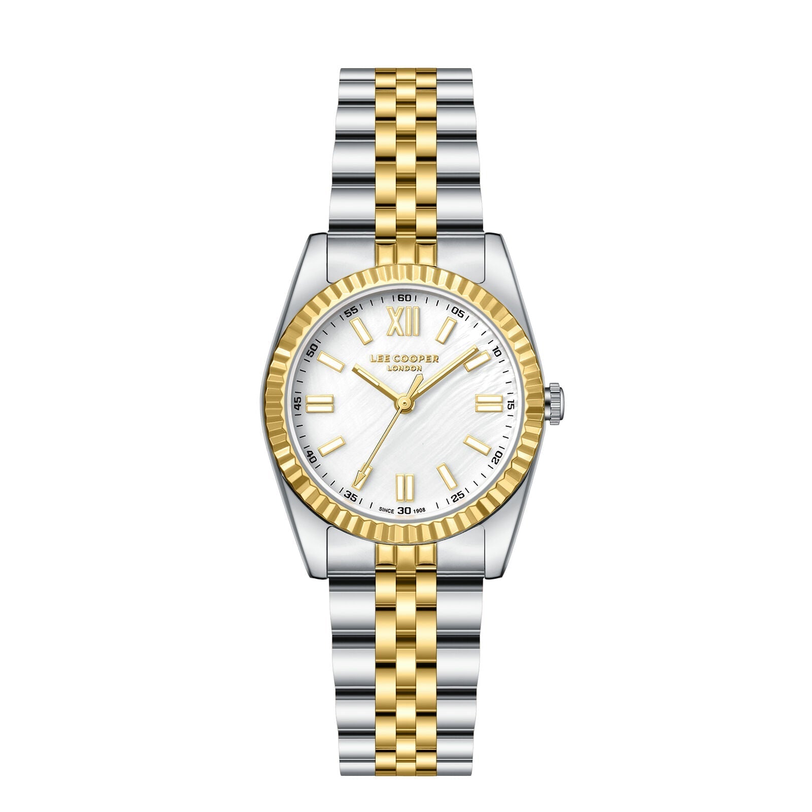Lee Cooper Fashion White Dial Two Tone Watch - LC08303.220