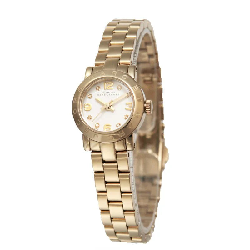 Marc By Marc Jacobs Amy Dinky White Dial Gold Watch MBM3226