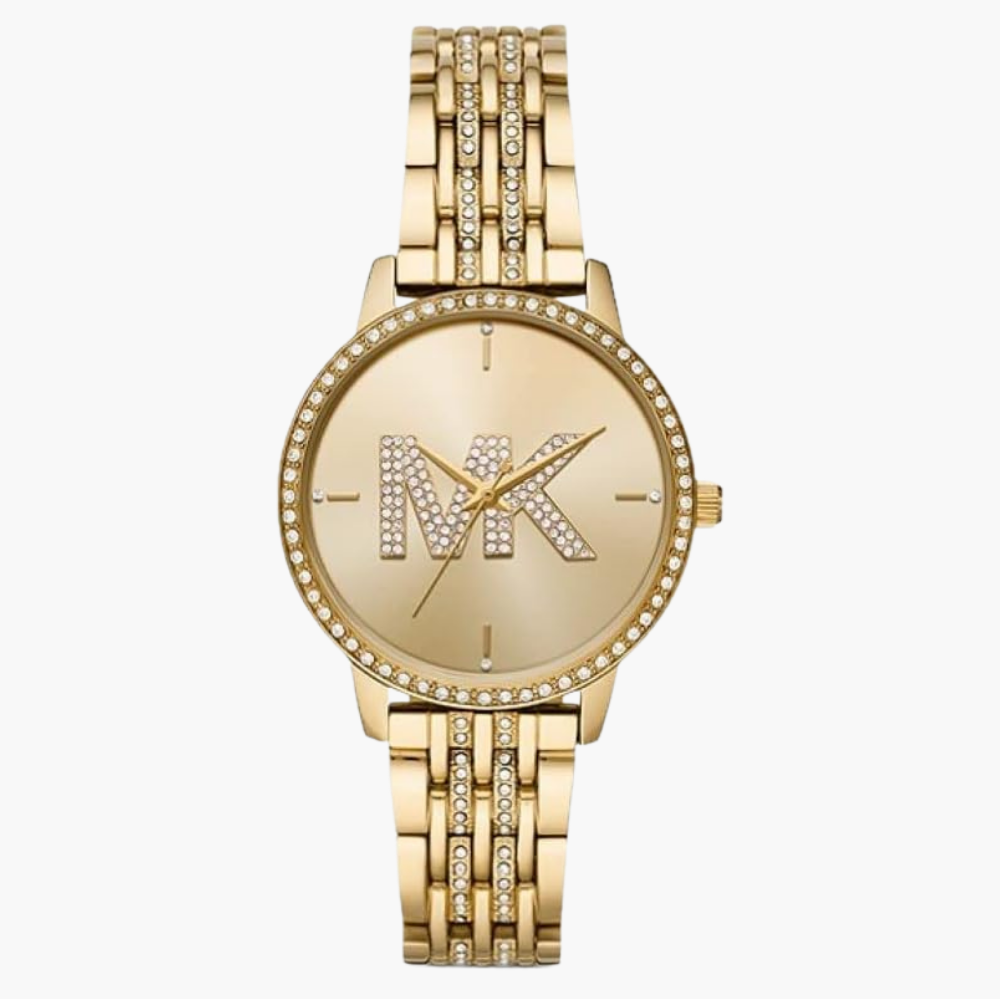 Michael Kors Melissa Pavé Logo Gold-Tone Women's Watch - MK4371