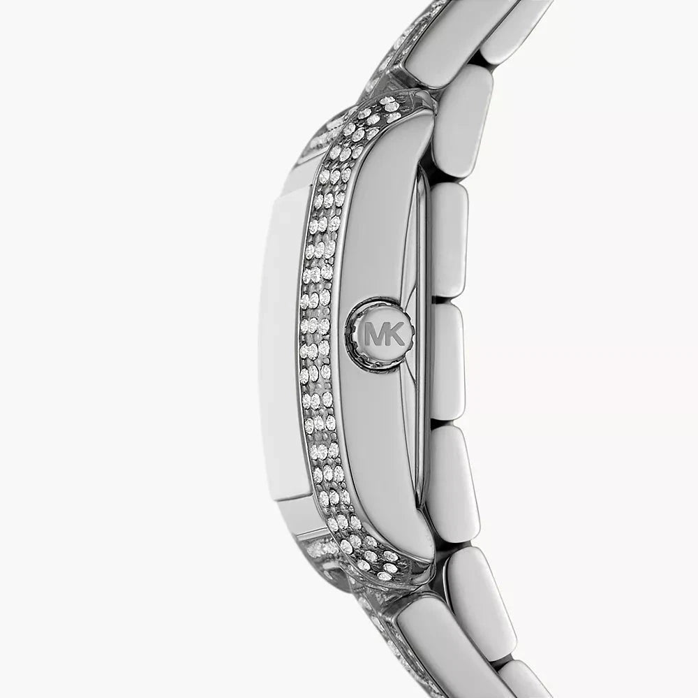 Michael Kors Petite Emery Pavé dameshorloge met dubbele band in zilverkleur - MK4836 Secundaire afbeelding