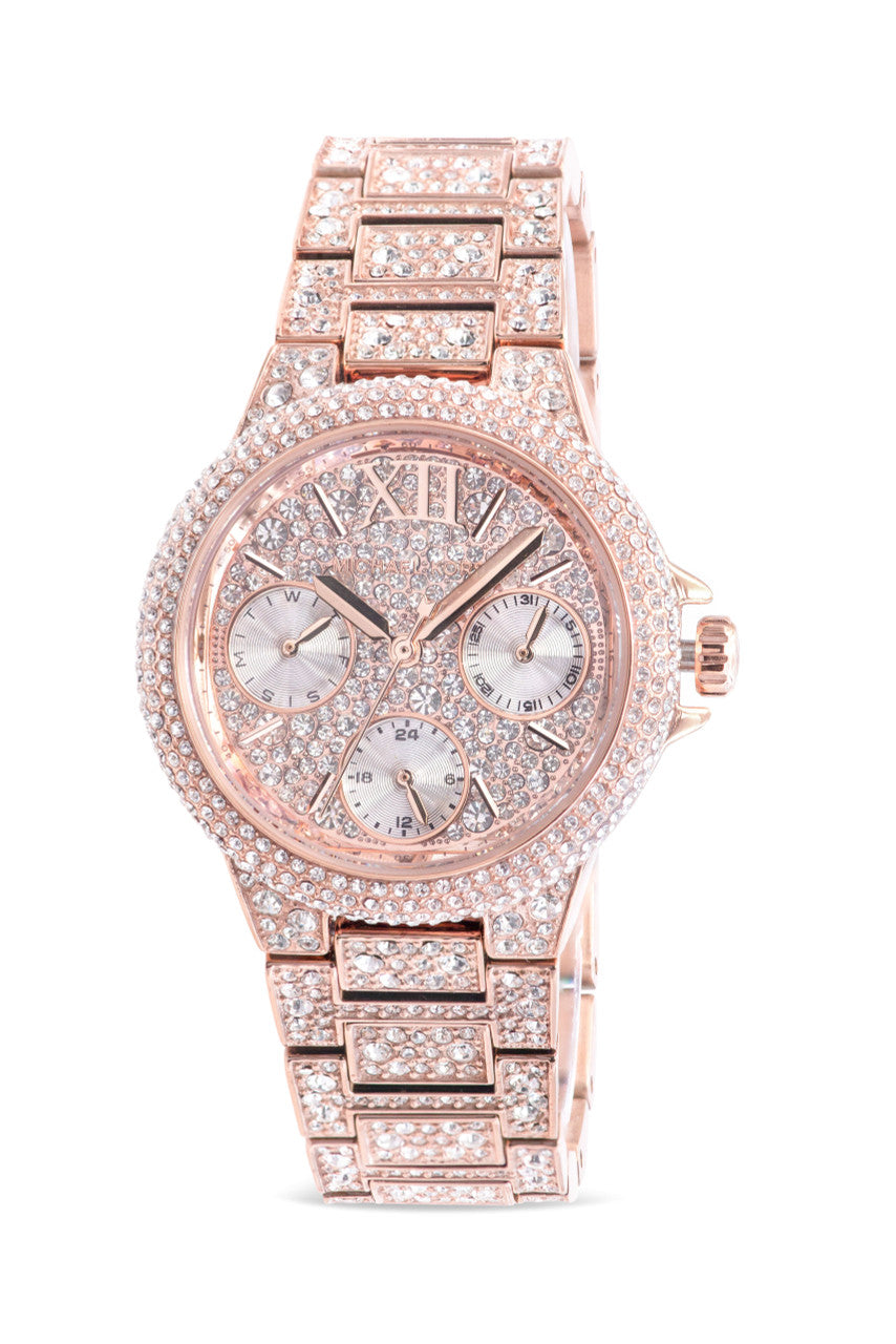 Michael Kors Mini Camille Pavé dameshorloge in roségoudkleur - MK6997 Hoofdafbeelding