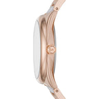 Michael Kors Janelle Three-Hand Rose Gold White Acetate Women's Watch - MK7134