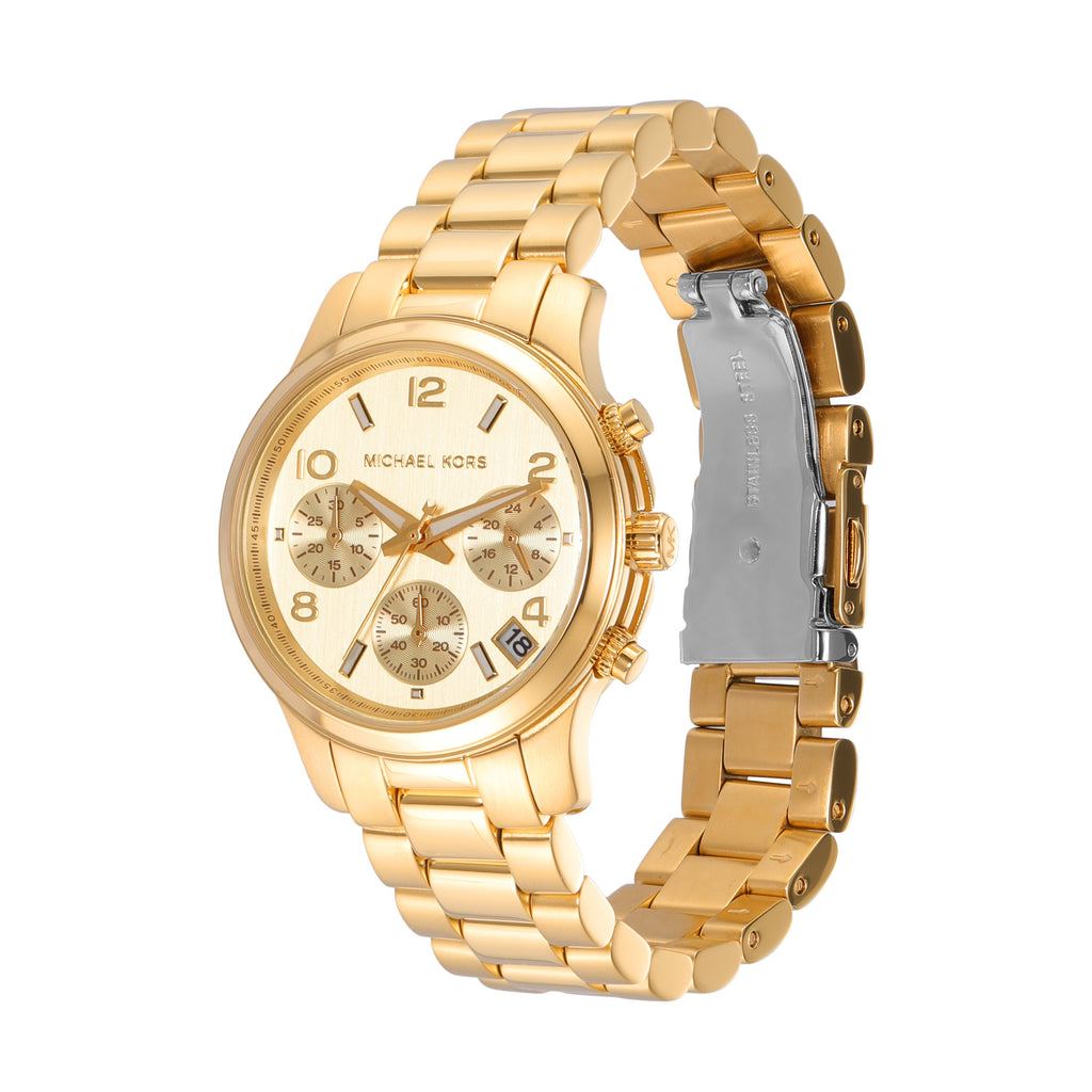 Michael Kors Mini Runway Chronograph Gold Women's Watch - MK7326 Secundaire afbeelding