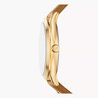 Michael Kors Slim Runway White Dial Brown Leather Strap Women's Watch - MK7465
