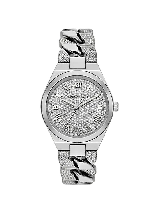 Michael Kors Lennox Pavé Silver-Tone Curb-Link Women's Watch - MK7488 Hoofdafbeelding