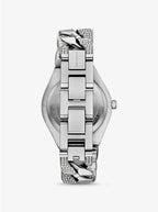 Michael Kors Lennox Pavé Silver-Tone Curb-Link Women's Watch - MK7488