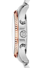 Michael Kors Lexington Chronograph Amber Dial Silver Men's Watch - MK8732