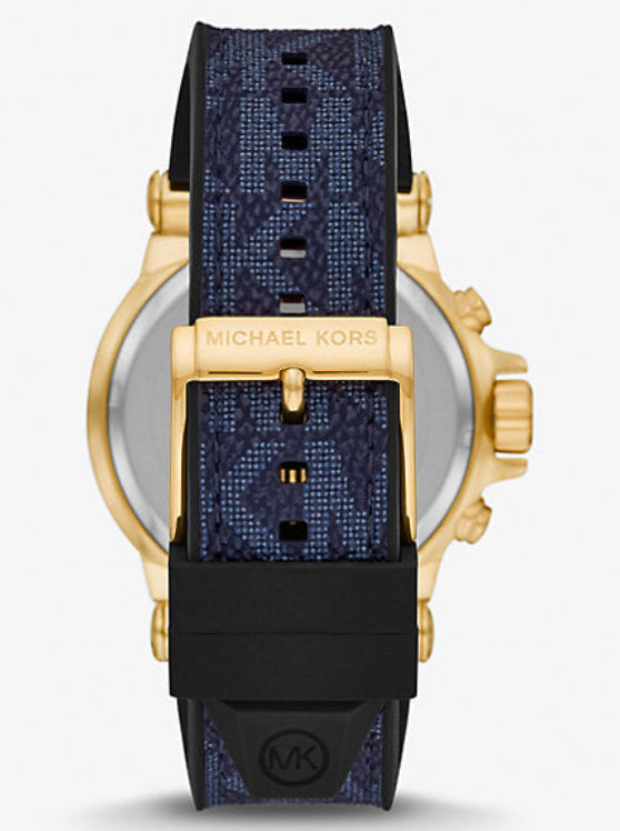 Michael Kors Oversized Dylan Chronograaf Herenhorloge met Blauwe Siliconen Band - MK8936 Secundaire afbeelding