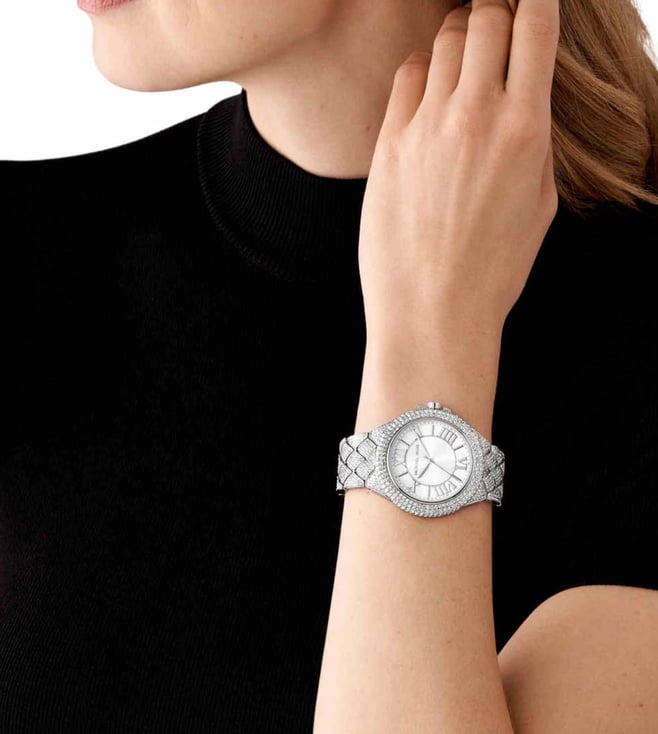 Michael Kors Camille Pavé White Dial Silver Women's Watch - MK4803