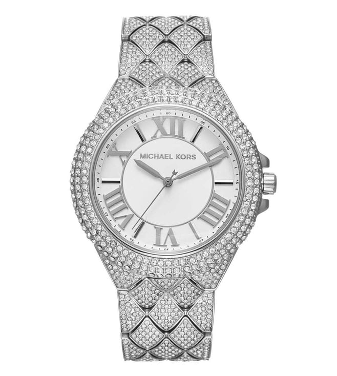 Michael Kors Camille Pavé dameshorloge met witte wijzerplaat en zilveren accenten - MK4803 Hoofdafbeelding