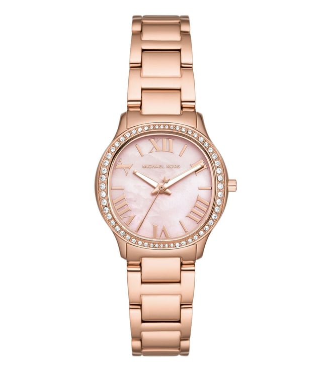 Michael Kors Mini Sage Pavé Pink MOP Dial Rose Gold Dameshorloge - MK4823 Hoofdafbeelding