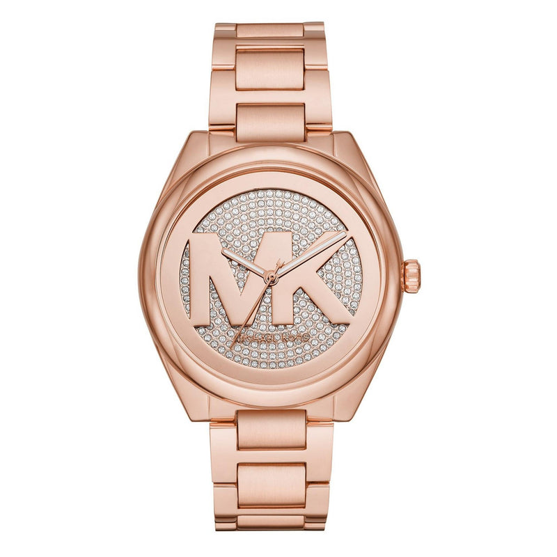 Michael Kors Janelle Rose Gold-Tone Pavé Logo Women's Watch - MK7312 Hoofdafbeelding