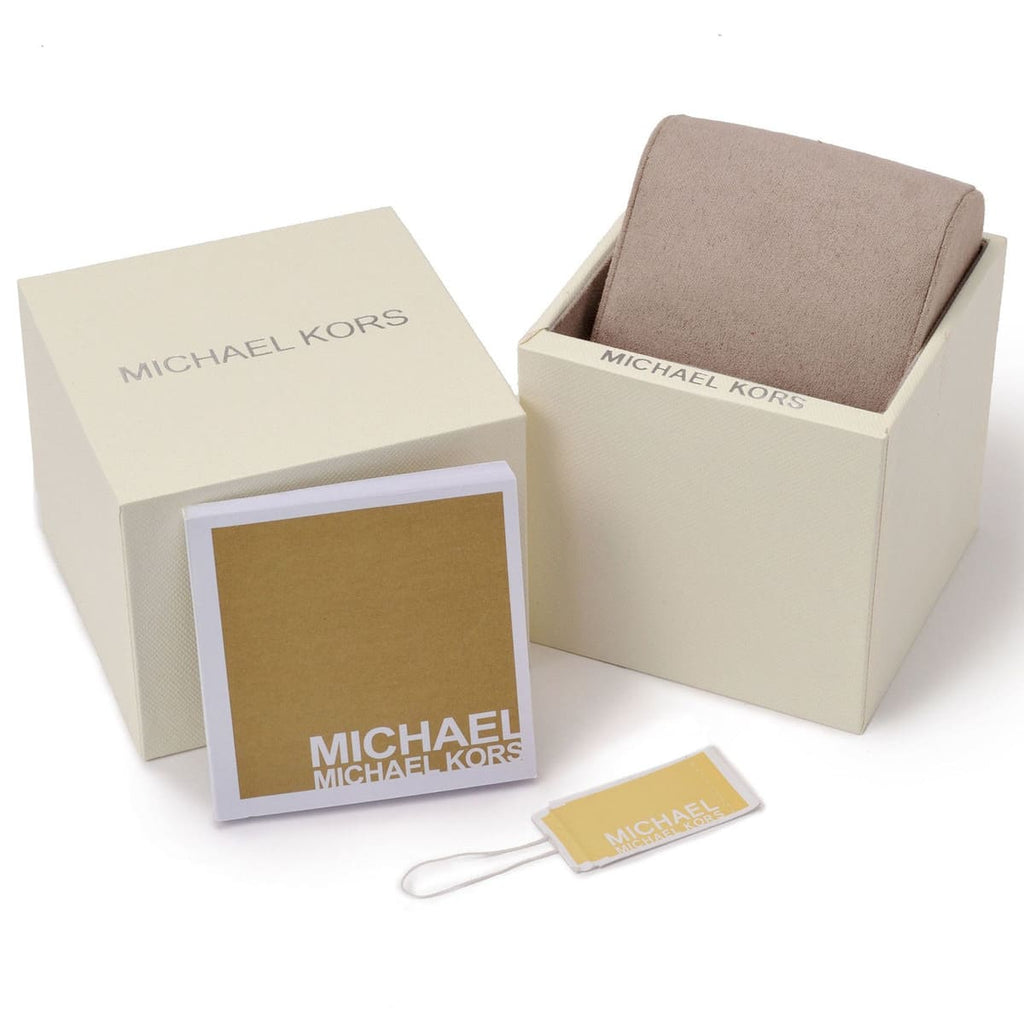 Michael Kors Mini Jaycie Gold Dial Beige Coated Canvas Strap Women's Watch - MK2861