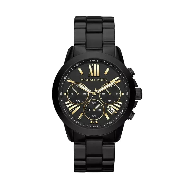 Michael Kors Brecken 42mm Black Dial Black-Tone Chronograph Unisex Watch MK6302