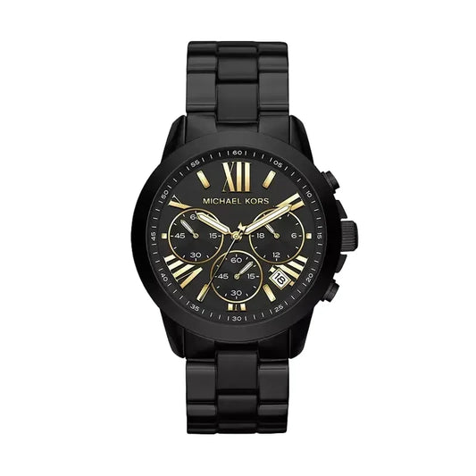 Michael Kors Brecken 42mm Black Dial Black-Tone Chronograph Unisex Watch MK6302