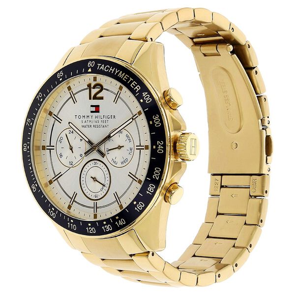 Tommy Hilfiger Luke 46mm White Dial Gold-Tone Multifunction Men's Watch 1791121