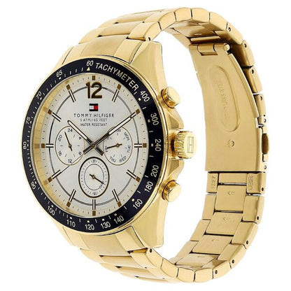 Tommy Hilfiger Luke 46mm White Dial Gold-Tone Multifunction Men's Watch 1791121