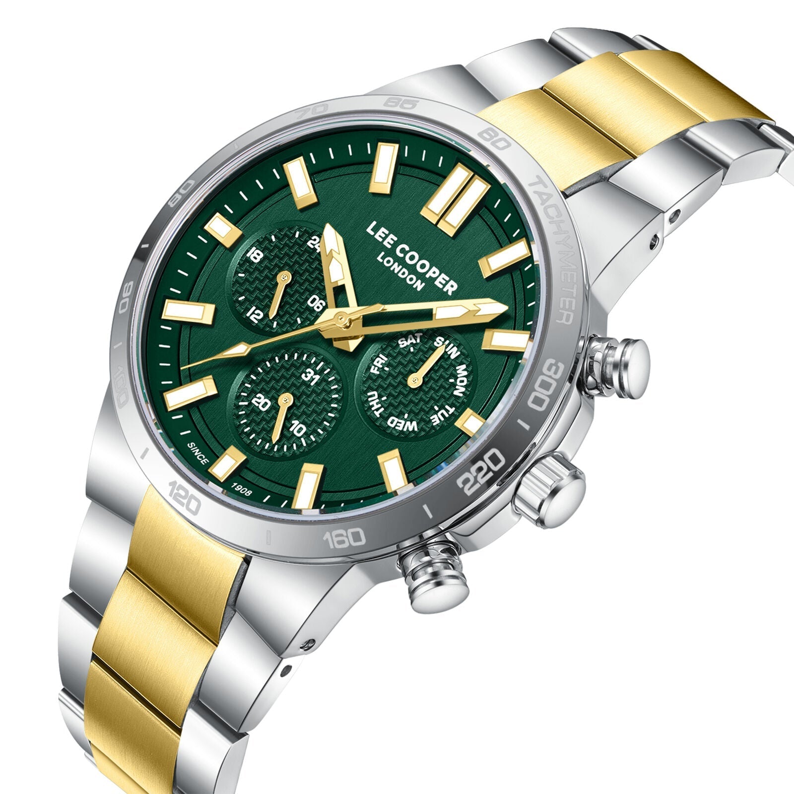 Lee Cooper Chronograph Green Dial Two Tone Watch - LC08293.270 Secondary image
