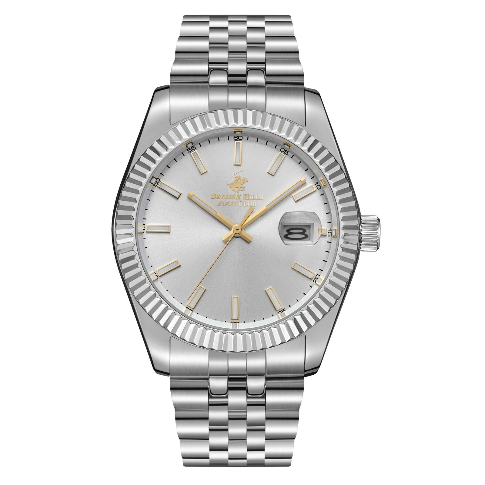 Beverly Hills Polo Club Classy All Silver Date Watch BP3018X.331 Main image
