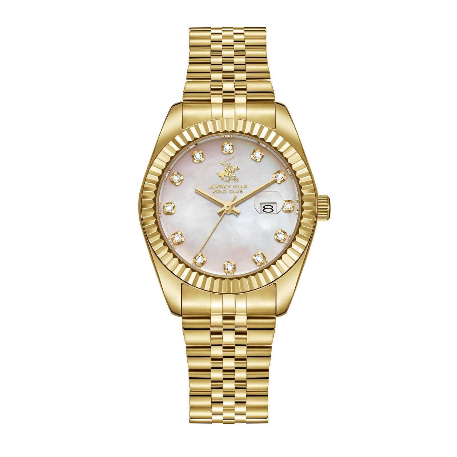Beverly Hills Polo Club Mother Pearl All Gold Diamond Watch BP3654X.120 Main image