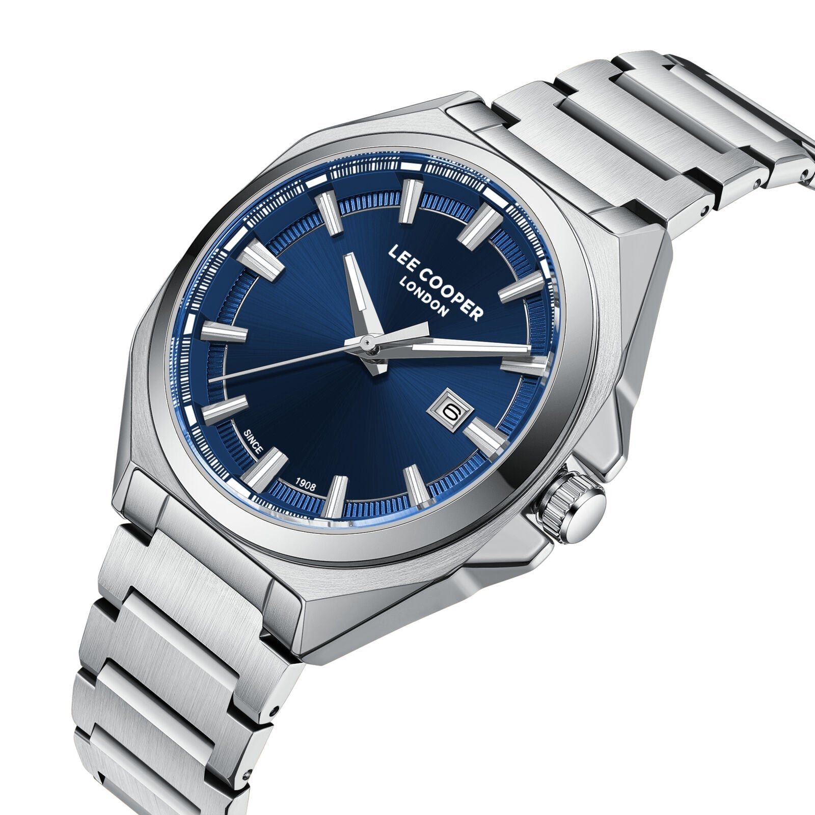 Lee Cooper Oswin Date Window Blue Dial Silver Watch - LC08271.390 Secondary image
