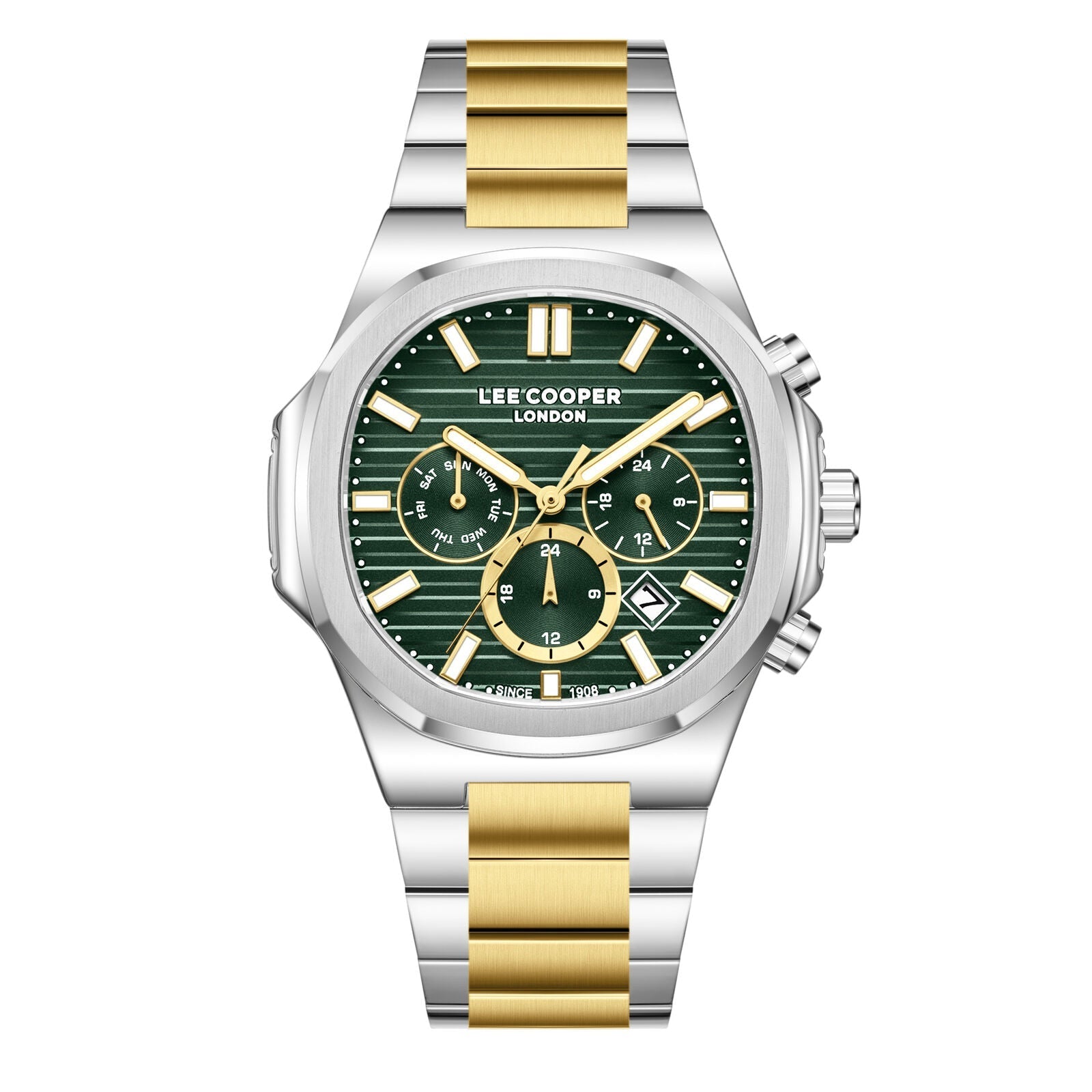 Lee Cooper Gauthier Multifunction Green Dial Two Tone Watch - LC08272.270 Main image