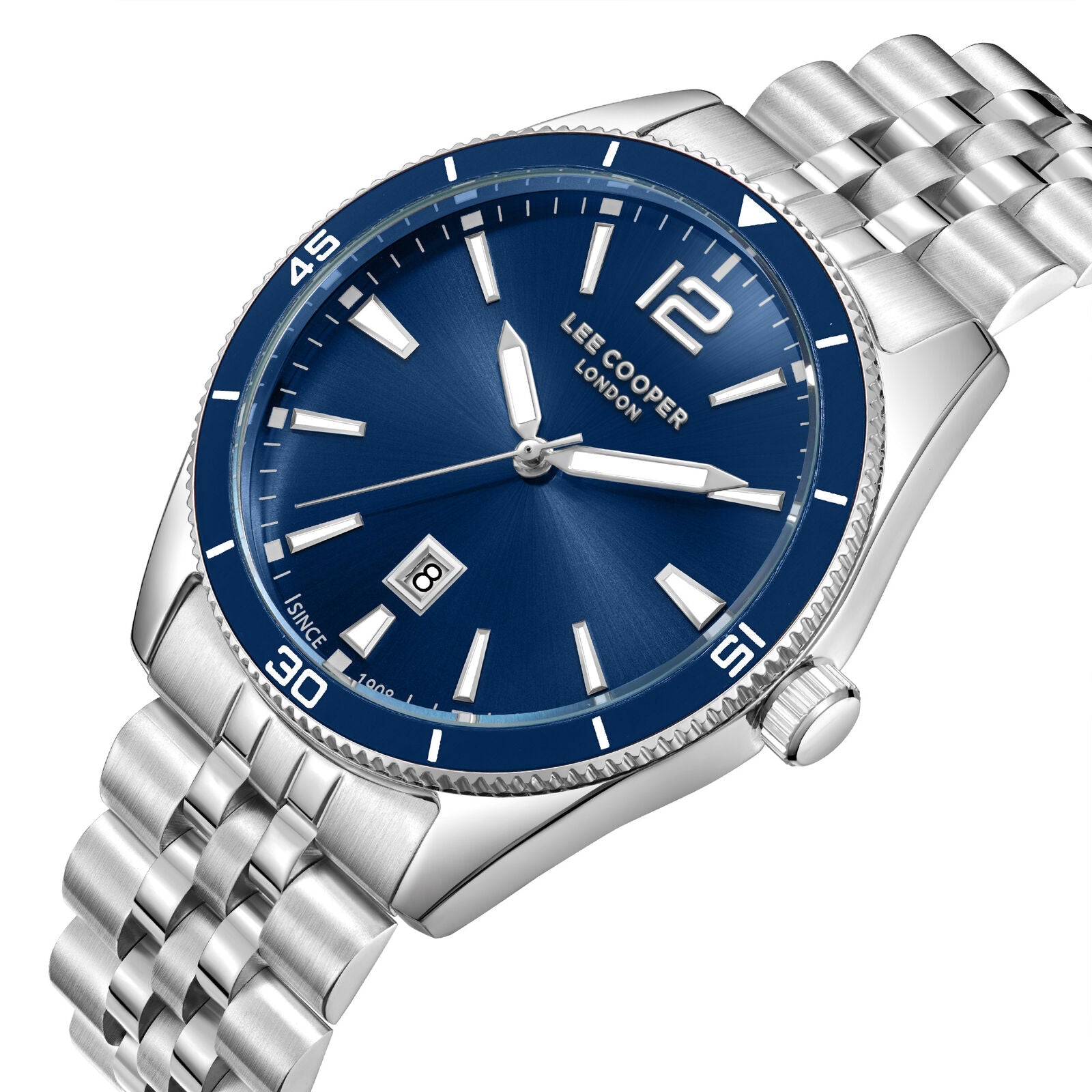 Lee Cooper Simon Date Window Blue Dial Silver Watch - LC08281.390 Secondary image