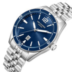 Lee Cooper Simon Date Window Blue Dial Silver Watch - LC08281.390