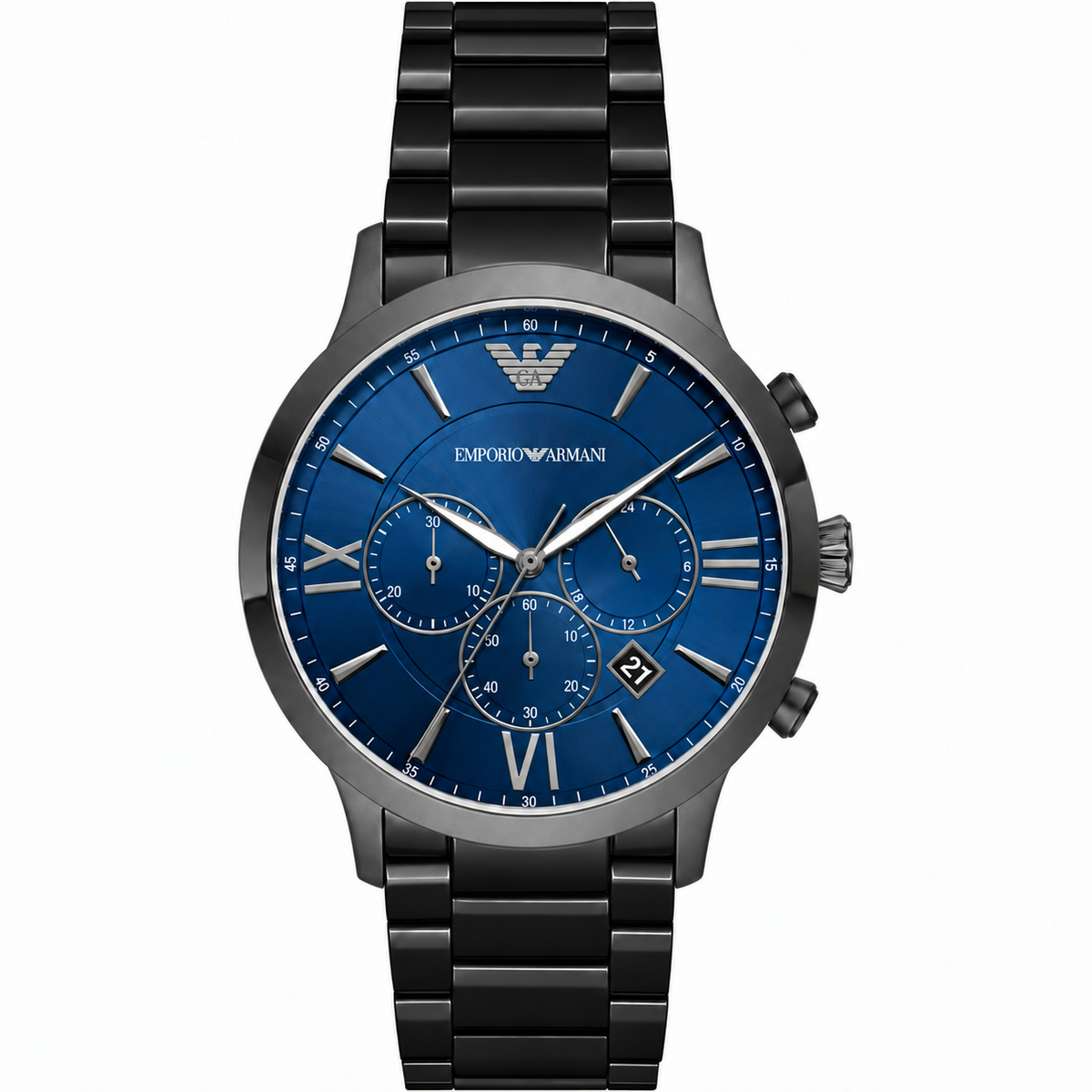 Emporio Armani 43mm Blue Dial Stainless Steel Men's Watch AR11348