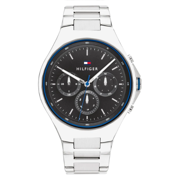Tommy Hilfiger Justin 46mm Grey Dial Silver-Tone Chronograph Men's Watch 1792054