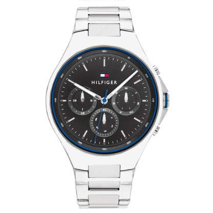 Tommy Hilfiger Justin 46mm Grey Dial Silver-Tone Chronograph Men's Watch 1792054