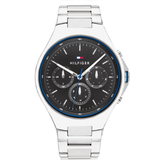 Tommy Hilfiger Justin 46mm Grey Dial Silver-Tone Chronograph Men's Watch 1792054