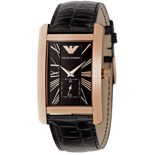 Emporio Armani Classic 25mm Black Dial Black Leather Women's Watch AR0169