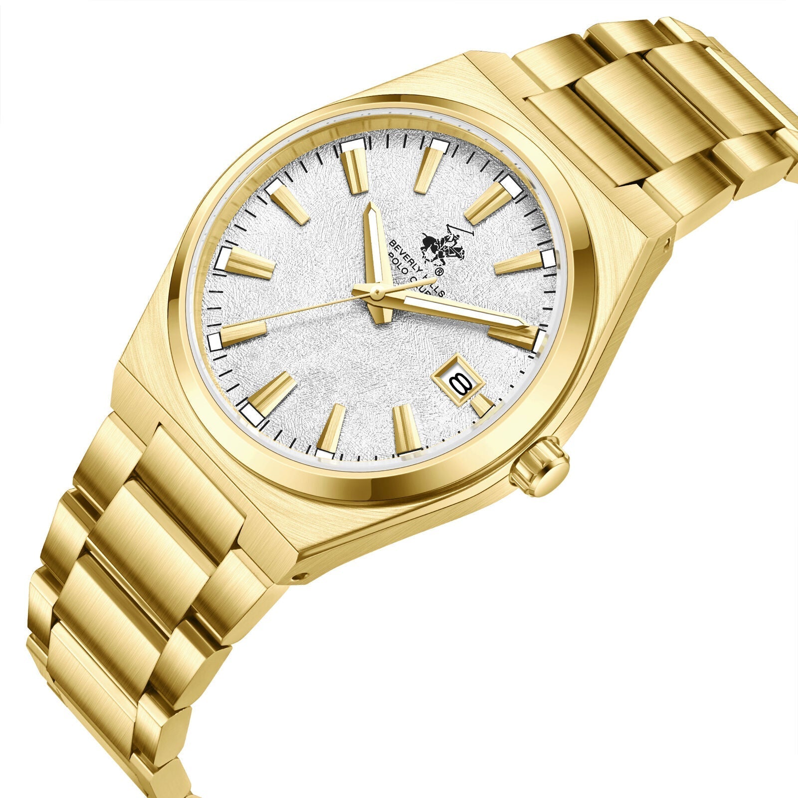 Beverly Hills Polo Club Mother Pearl Gold Date Watch BP3851X.120