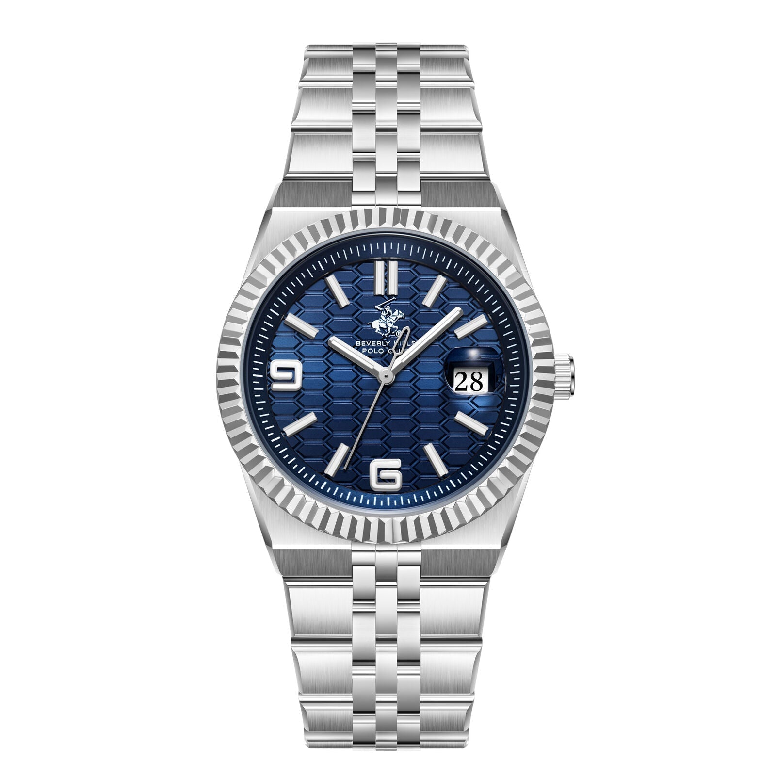 Beverly Hills Polo Club Classy Blue Dial Silver Date Watch BP3891X.390 Main image