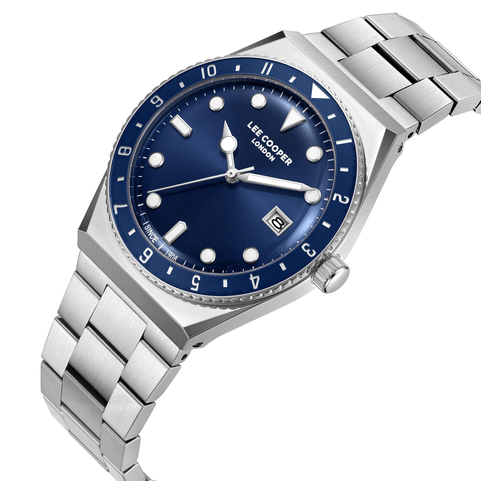 Lee Cooper Business Date Window Blue Dial Silver Watch - LC08284.390 Secondary image