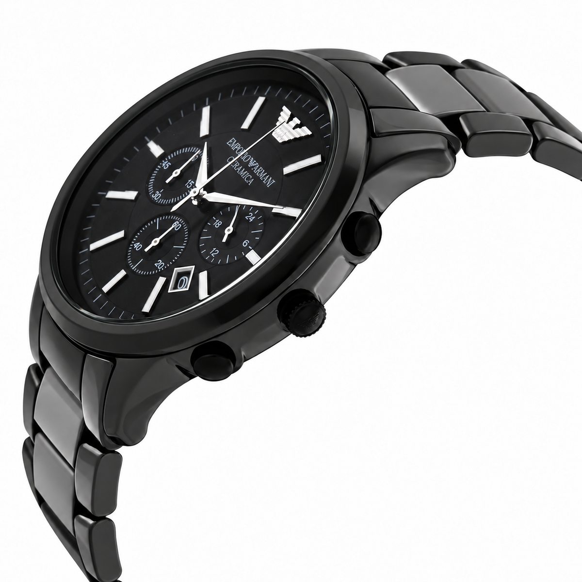 Emporio Armani Ceramica 47mm Black Dial Ceramic Chronograph Men's Watch AR1451