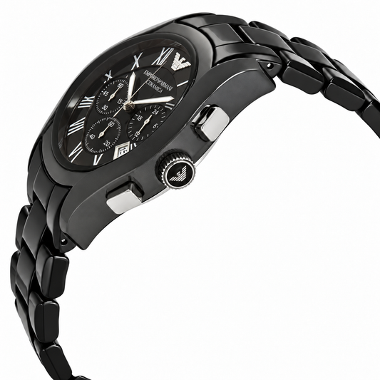 Emporio Armani 42mm Black Dial Black Ceramic Chronograph Men's Watch AR1400