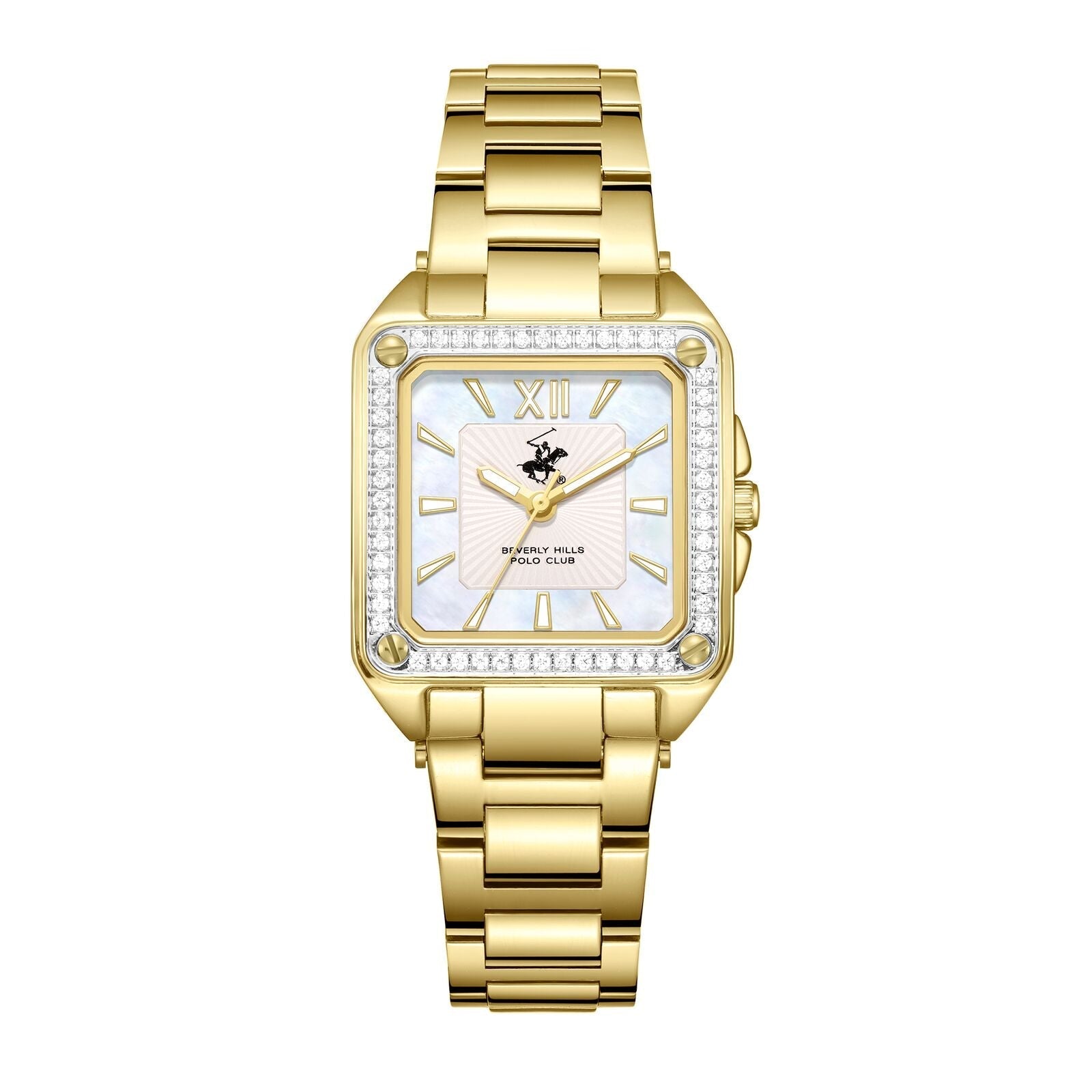 Beverly Hills Polo Club All Gold Square Diamond Watch BP3671C.120 Main image